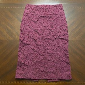 Express Maroon Lace Pencil Skirt
